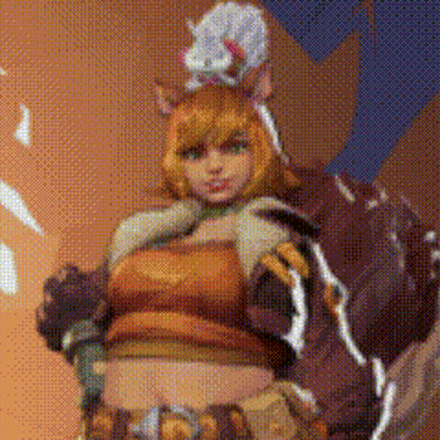Pixelated Woman With Cat Ears GIF