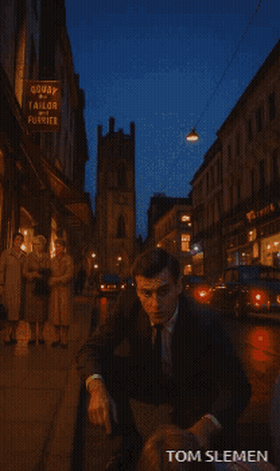 Pixelated Woman With Tom Slemen At Top GIF