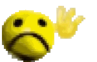 Pixelated Yellow Sad Smiley Sticker