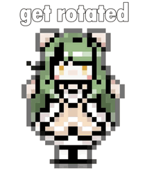 Pixeled Cartoon Girl Rotate GIF