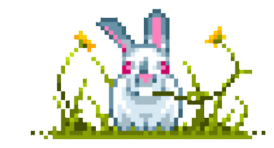 Pixibit Rabbit And Grass Sticker GIF