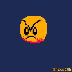 Pixilated Angry Face Spin  GIF