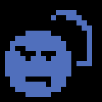 Pixilated Blue Emoji Head Scratch GIF
