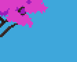 Pixilated Cherry Tree Blown By Wind GIF