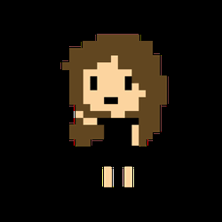 Pixilated Girl Cute Wave GIF