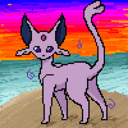 Pixilated Pink Espeon Digital Cartoon  GIF