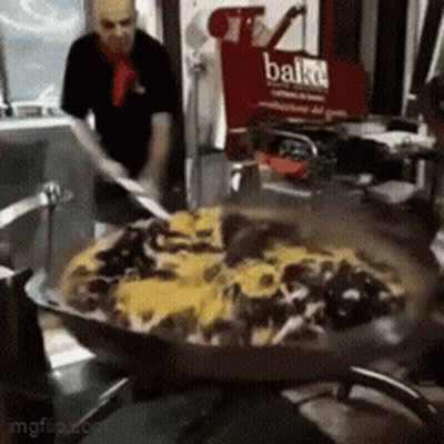 Pizza Cooking In Frying Pan GIF