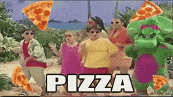 Pizza Dancing Barney Meme GIF
