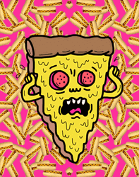Pizza Slice Funny Crackhead Face GIF