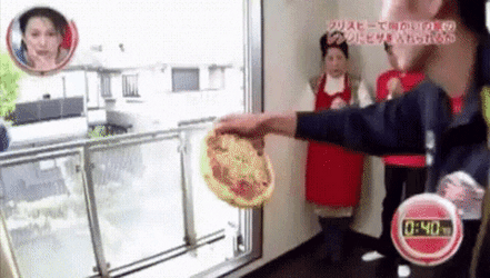 Pizza Throwing Into Microwave  GIF