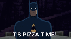 Pizza Time Animated Batman GIF