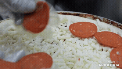 Pizza With Pepperoni And Cheese Made In Animotoca GIF