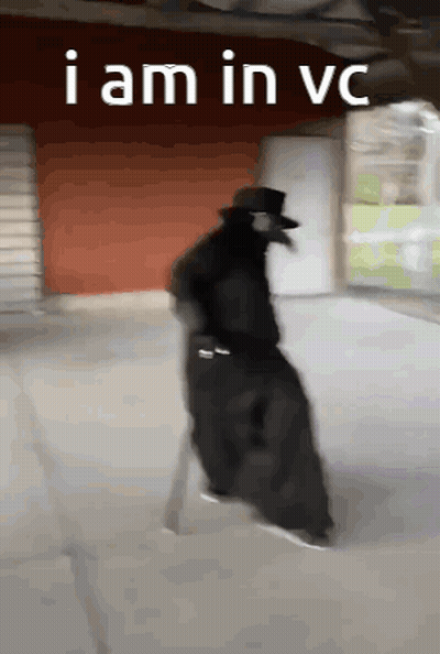 Plague Doctor Walking Down Sidewalk Saying I Am In Vc GIF