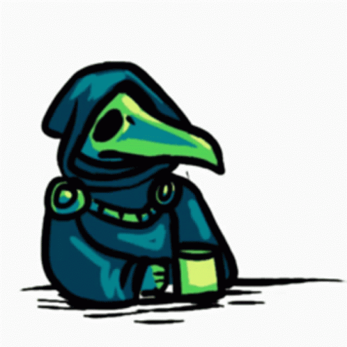 Plague Doctor With Green Beak GIF
