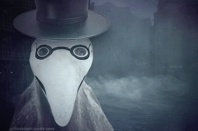 Plague Doctor With Long Beak And Glasses GIF