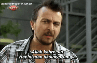 Plaid Shirt Man Saying Allah Kahretsin Hepinizden Tiksiniyorum GIF