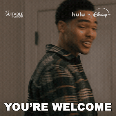 Plaid Shirt Man Says You're Welcome Disney Logo GIF