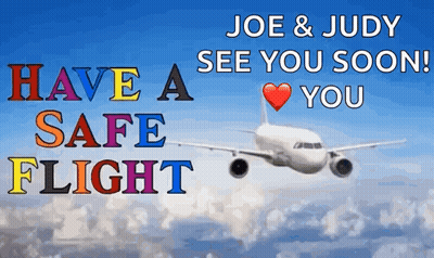 Plane Flying In Sky Have A Safe Flight GIF
