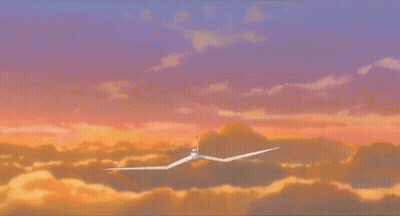 Plane Flying In Sky Saying The Wind Rises GIF