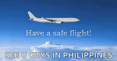 Plane Flying In Sky With Have A Safe Flight GIF