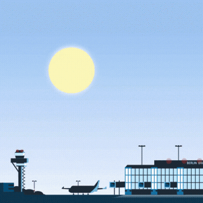 Plane Flying Over Bern Airport GIF