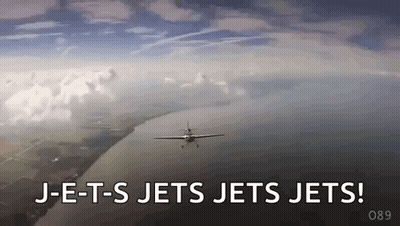 Plane Flying Over Water J-E-T-S Jets Jets Jets GIF