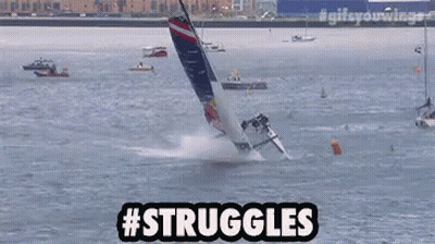 Plane Flying Over Water #Struggles GIF