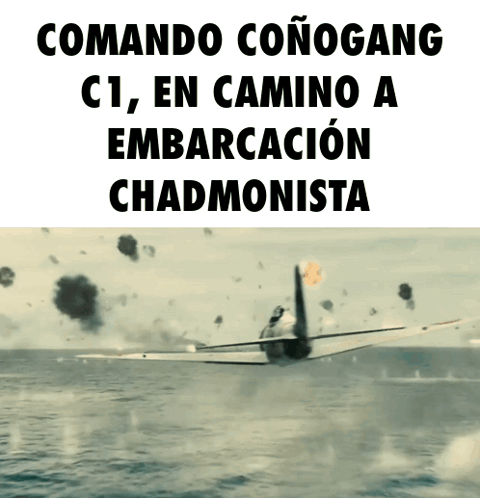 Plane Flying Over Water With Words Comando Conogang C1 GIF