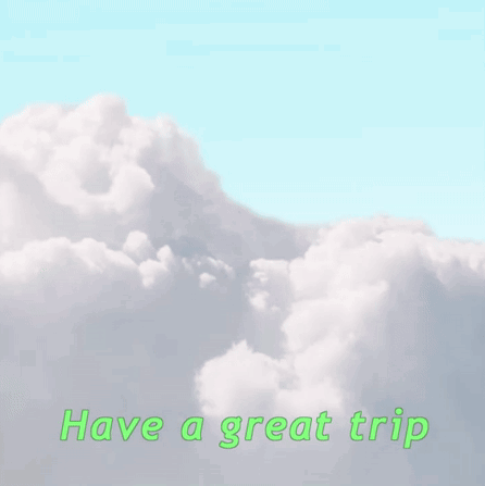 Plane Flying Through Clouds Have A Great Trip GIF