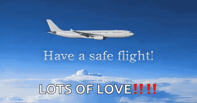 Plane Flying With Have A Safe Flight GIF