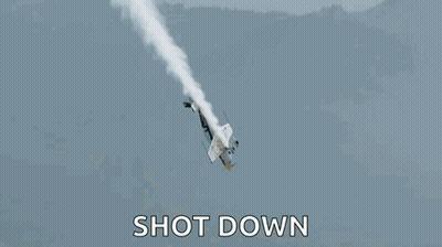 Plane Flying With Shot Down Text GIF