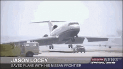 Plane Got Saved By Nissan Frontier Funny Scene GIF