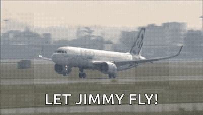 Plane On Runway Let Jimmy Fly GIF