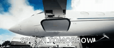 Plane Parked In Hangar Saying Spieth Tomorrow GIF