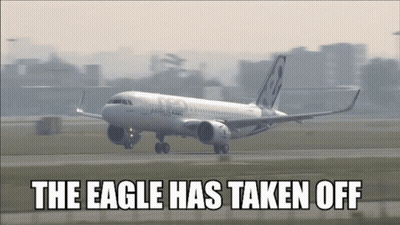 Plane Runway The Eagle Has Taken Off GIF