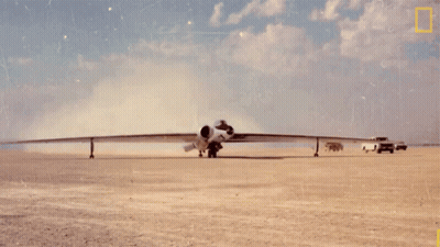 Plane Taking Off From Desert Runway GIF
