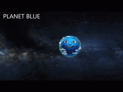 Planet Blue Earth Rotation Around Sun GIF
