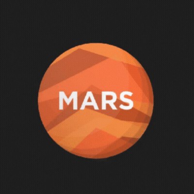 Planet Mars With Surrounding Stars GIF