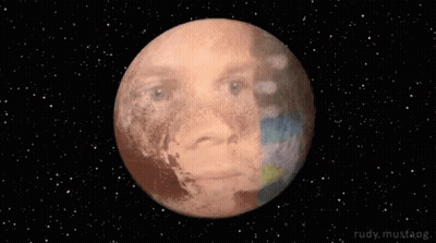 Planet With Face And Rudy.mustang GIF