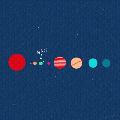 Planets Of Solar System Saying Wi-Fi GIF
