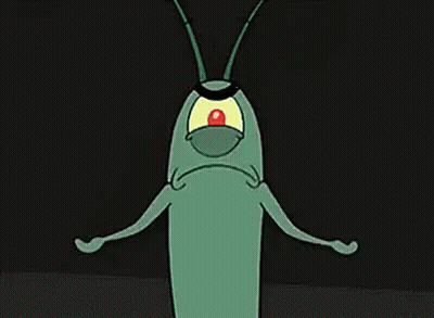 Plankton Cartoon Character With Big Mouth And Red Eye GIF