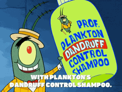 Plankton Selling Dandruff Control Shampoo GIF