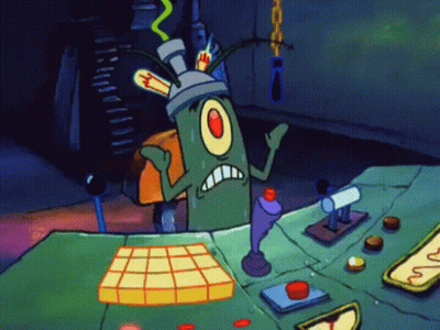 Plankton Sitting At Table GIF