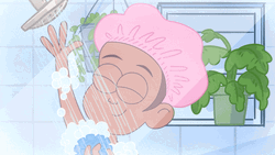 Plant Mom Shower Scrub Time GIF