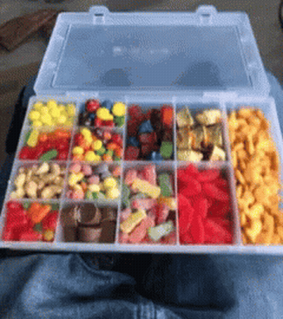 Plastic Container Filled With Candy GIF