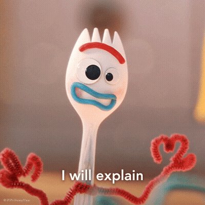 Plastic Fork With Googly Eyes Saying I Will Explain GIF