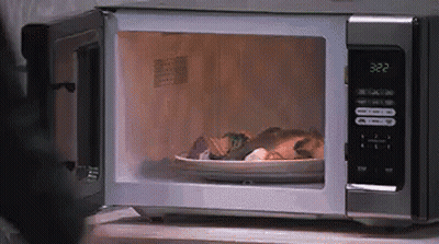 Plate Of Food In Microwave Saying 3:22 GIF