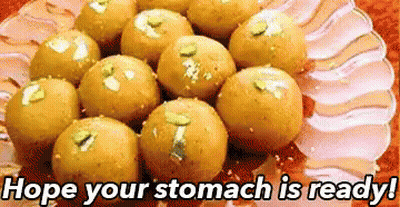 Plate Of Food Saying Hope Your Stomach Is Ready GIF