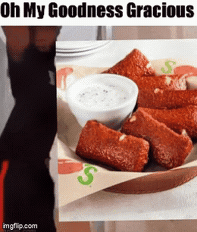 Plate Of Food Saying Oh My Goodness Gracious GIF