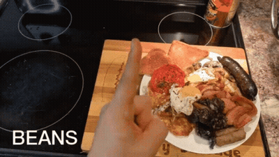 Plate Of Food With Beans GIF